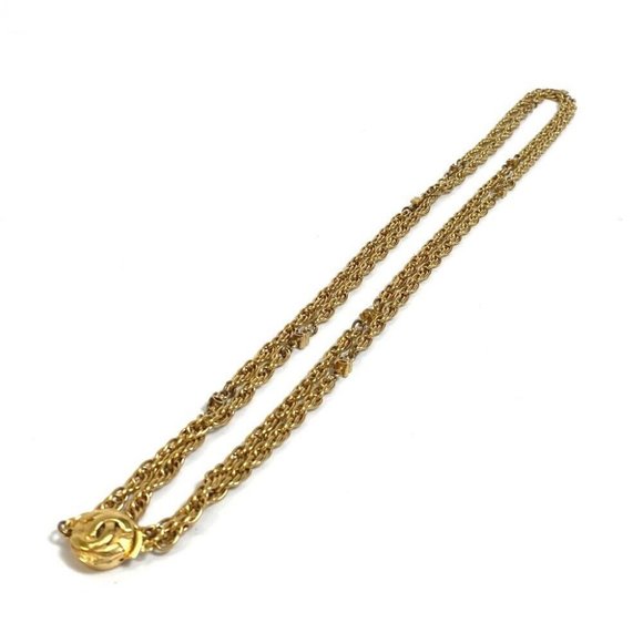 AUTHENTIC CHANEL CC Long chain Necklace Gold Plated Gold - Picture 2 of 12
